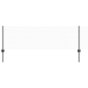vidaXL Hexagonal Fence with Post 50 x 0.6 m PVC-Coated Steel Grey Mesh