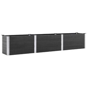 vidaXL Garden Raised Bed | Grey | Wood plastic composite (WPC), Steel | Large