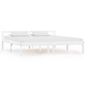 vidaXL Bed Frame | White | Solid pine wood, plywood | 160x200 cm | Durable