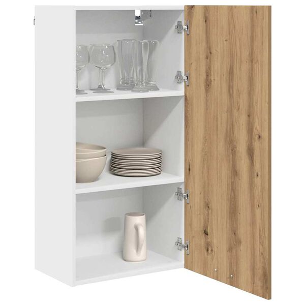 vidaXL Hanging Cabinet Artisan Oak and White 50 x 31 x 100 cm