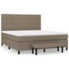 vidaXL Box Spring Bed with Mattress Taupe 180x200 cm Fabric