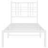 vidaXL Metal Bed Frame without Mattress with Headboard White 75x190cm