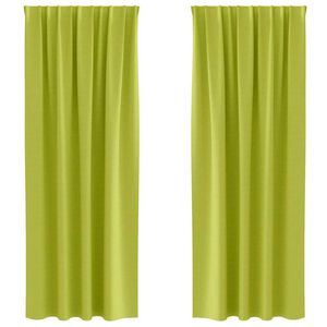 vidaXL Blackout Curtains with Rings 2 pcs Green 225 x 140 cm Polyester