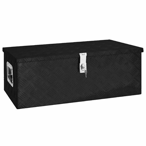 vidaXL Storage Box Black 80x39x30 cm Aluminium
