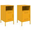 vidaXL Bedside Cabinet | Set of 2 | Mustard Yellow | Cold-Rolled Steel | Medium
