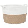 vidaXL Laundry Basket Brown and White &Oslash;60x36 cm Cotton