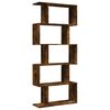 vidaXL Room Divider Bookcase 5-Tier Smoked Oak 70x24x161 cm Engineered Wood
