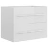 vidaXL 2 Piece Bathroom Furniture Set High Gloss White Engineered Wood