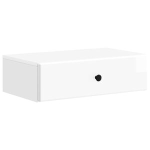 vidaXL Wall-Mounted Side Table High Gloss White 59 x 34.5 x 17 cm