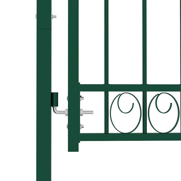 vidaXL Fence Gate Emmen with Arched Top Steel 100x86 cm Green