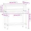vidaXL Kitchen Work Table with Overshelf 110x55x120 cm Stainless Steel