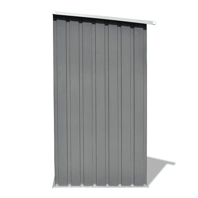 vidaXL Log Storage Shed Galvanised Steel Grey