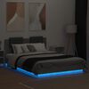 vidaXL Bed Frame with LED without Mattress Concrete Grey 140x200 cm