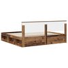 vidaXL Bed Frame with Headboard Old Wood 200 x 200 cm Solid Pine Wood