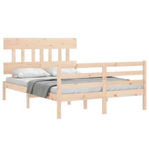 vidaXL Bed Frame without Mattress Small Double Solid Wood