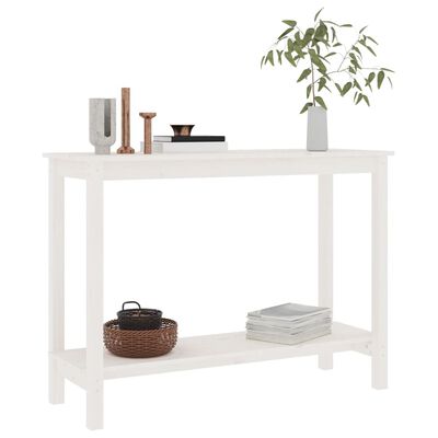 vidaXL Console Table White 110x40x80 cm Solid Wood Pine