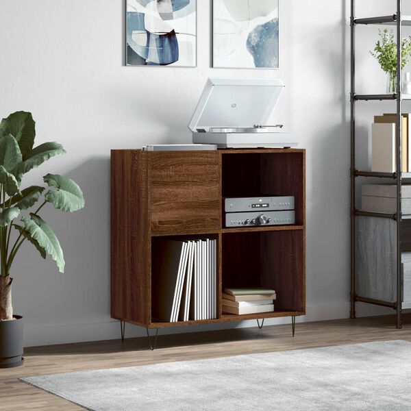 vidaXL Record Cabinet Brown Oak 84.5x38x89 cm Engineered Wood