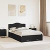 vidaXL Bed Frame with Headboard Black 120 x 190 cm Engineered Wood