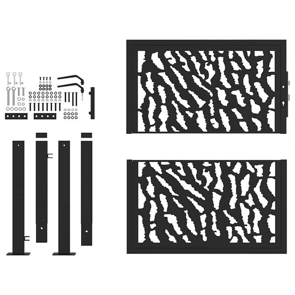 vidaXL Garden Gate Black 100x100 cm Steel Trace Design