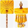 vidaXL Parasol with Base Yellow 95 x 95 x 260 cm Cotton and Wood
