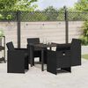 vidaXL Garden Dining Set 5 pcs Black Poly Rattan