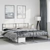 vidaXL Metal Bed Frame without Mattress with Footboard Black 193x203cm