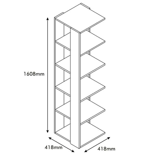 Homemania Bookcase Corner 41.8x41.8x160.8cm White
