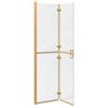 vidaXL Walk-in shower wall Folding Gold and transparent 100 x 190 cm