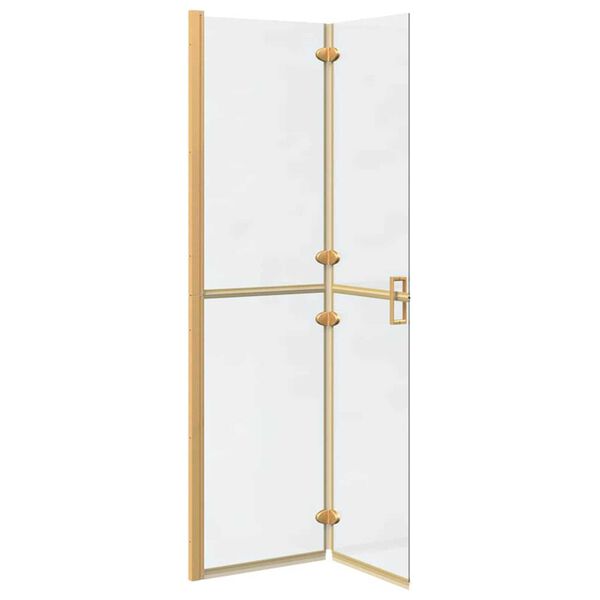 vidaXL Walk-in shower wall Folding Gold and transparent 100 x 190 cm