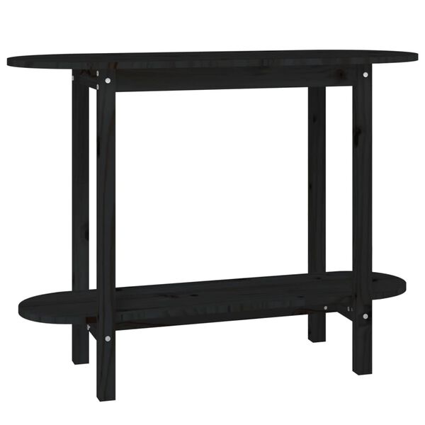 vidaXL Console Table Black 110x40x80 cm Solid Wood Pine