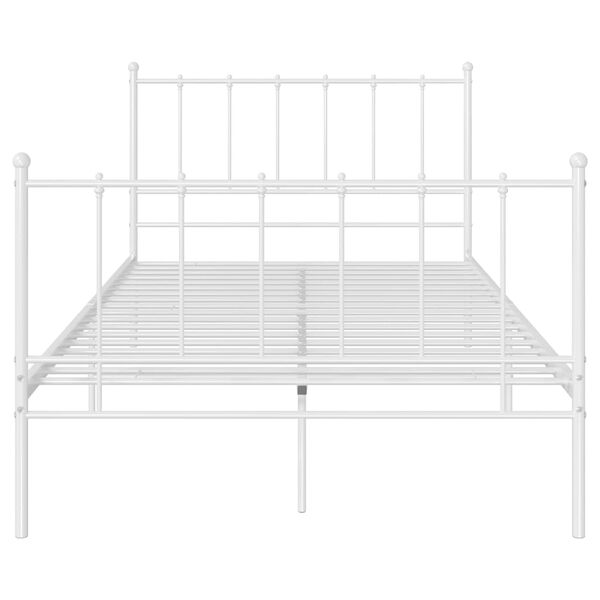 vidaXL Bed Frame without Mattress White Metal 120x200 cm