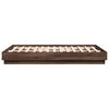vidaXL Bed Frame with LED without Mattress Brown Oak 135x190 cm Double