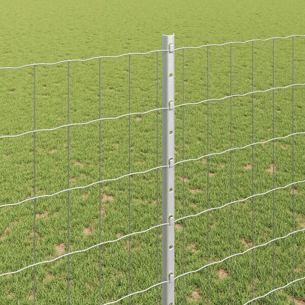 vidaXL Fence with Post Silver 1.6 x 10 m Steel