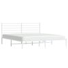 vidaXL Metal Bed Frame without Mattress with Headboard White 183x213cm