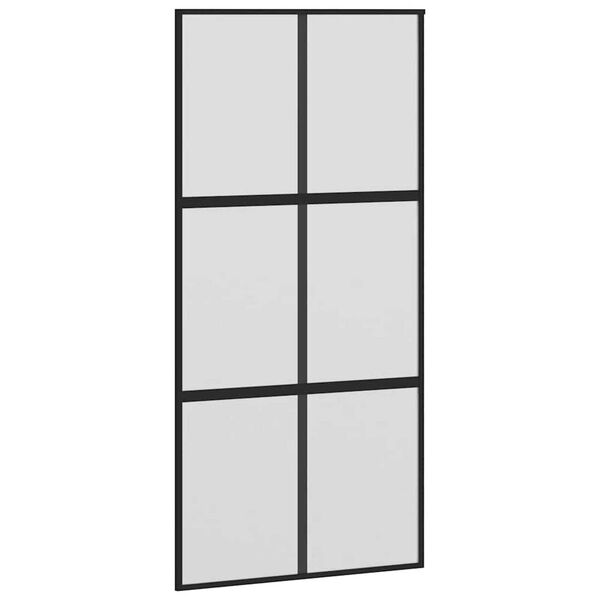 vidaXL Sliding Door with Hardware Set 102,5x205 cm Tempered Glass&Aluminium