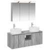 vidaXL Bathroom Cabinet Set 4 pcs Grey Sonoma Engineered Wood