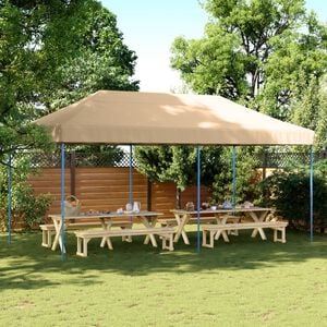 vidaXL Foldable Party Tent Pop-Up Beige 580x292x315 cm