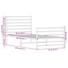vidaXL Metal Bed Frame without Mattress with Footboard White 90x200cm