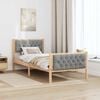 vidaXL Bed Frame with Headboard Light Grey 90 x 200 cm Solid Pine Wood