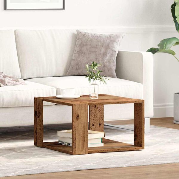 vidaXL Coffee Table Old Wood 51.5 x 51.5 x 30 cm Engineered Wood
