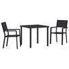 vidaXL Garden Dining Set 3 pcs Black Powder-Coated Steel