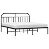vidaXL Metal Bed Frame without Mattress with Headboard Black 183x213cm