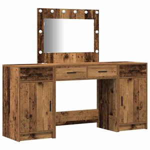 vidaXL Dressing Table 3 pcs Brown 78.5 x 41 x 135 cm Engineered Wood