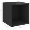 vidaXL Wall Cabinets 2 pcs High Gloss Black 37x37x37 cm Engineered Wood