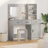 vidaXL Dressing Table with Mirror Lights 2 pcs Grey Engineered Wood