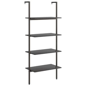 vidaXL 4-Tier Leaning Shelf Black 64x35x152.5 cm