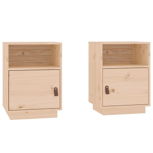 vidaXL Bedside Cabinets 2 pcs 40x34x55 cm Solid Wood Pine
