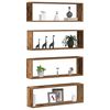 vidaXL Wall Shelf 4 pcs Old wood 80 x 15 x 26 cm Engineered wood