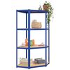 vidaXL 4-Layer Shelves 3 pcs Blue Steel&Engineered Wood