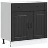 vidaXL Kitchen Base Cabinet "Lucca" Black Engineered Wood